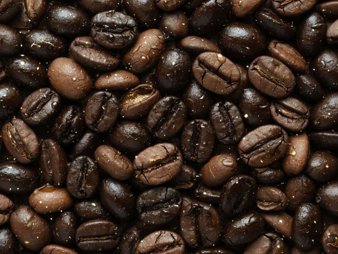Freshly roasted coffee beans